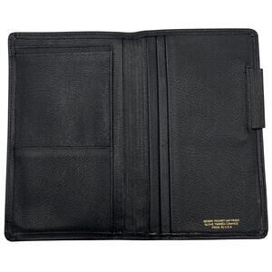 Vintage Day-Timer Senior Wallet Organizer Glove Tanned Cowhide Leather Black